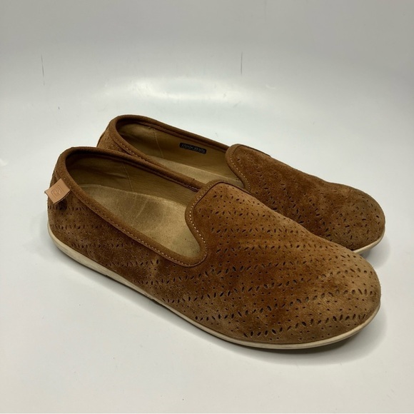 Spenco orthodic Ballet Flat Bailey saddle laser cut suede size 7.5 - Picture 1 of 8